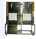散热器热性能实验台  DP17418  钢制散热器换热面积3.2m2,铜制散热器换热面积2.6m2。
