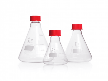Schott Duran 螺口錐形瓶 1000ml GL32紅蓋