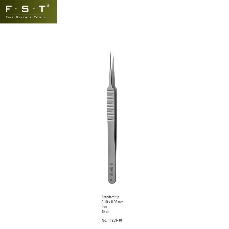 FST 5XL镊子11253-10 FST带滑防齿镊子 FST精细动植物解剖镊
