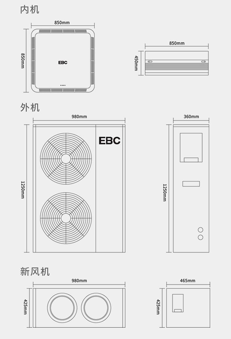 EBC英宝纯教室空气环境机，一机解决室内空气问题